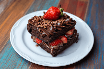 Brownie de morango